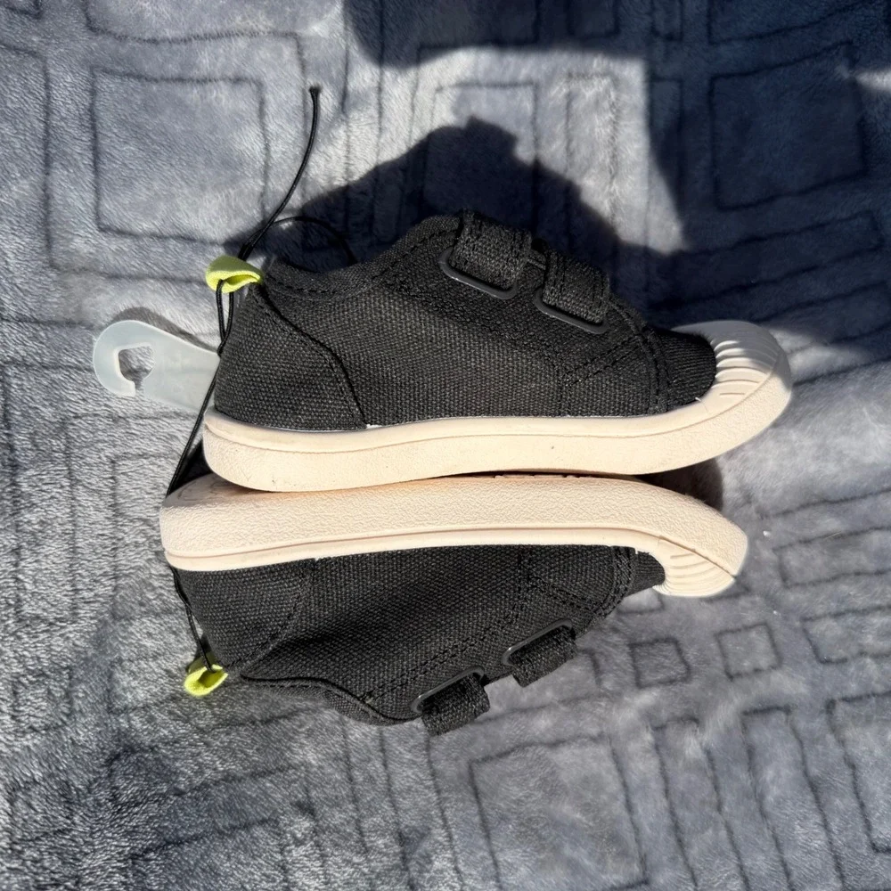 Cat & Jack Toddler Boys Black Canvas Sneakers Hook Loop Size 7 093041003